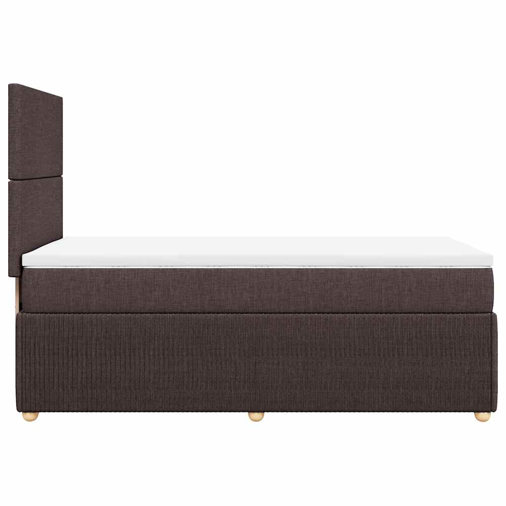 Box Spring Postel S Matrací Tmavě Hnědá 100 X 200 Cm Textil
