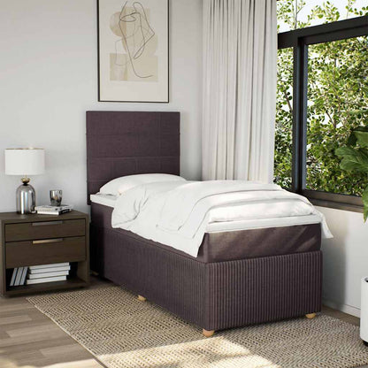 Box Spring Postel S Matrací Tmavě Hnědá 100 X 200 Cm Textil