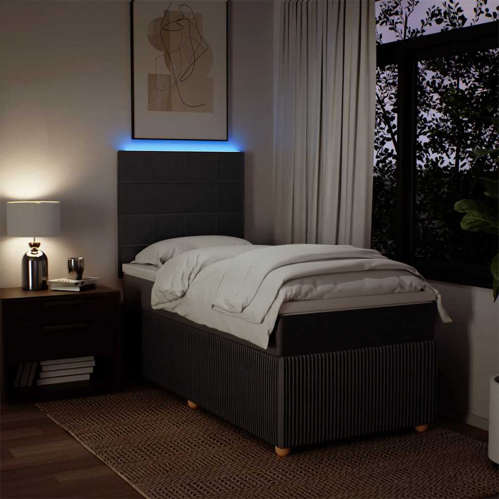 Box Spring Postel S Matrací Tmavě Hnědá 100 X 200 Cm Textil