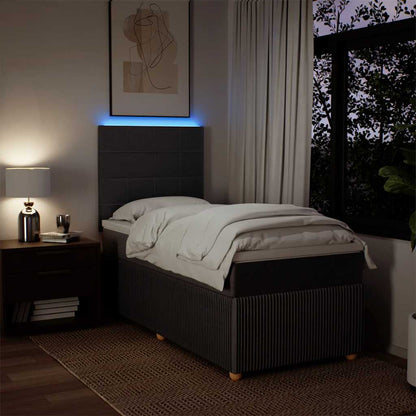 Box Spring Postel S Matrací Tmavě Hnědá 100 X 200 Cm Textil