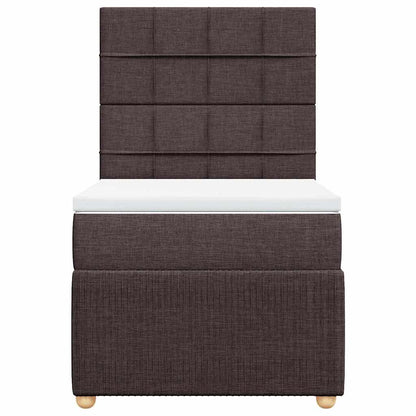 Box Spring Postel S Matrací Tmavě Hnědá 100 X 200 Cm Textil