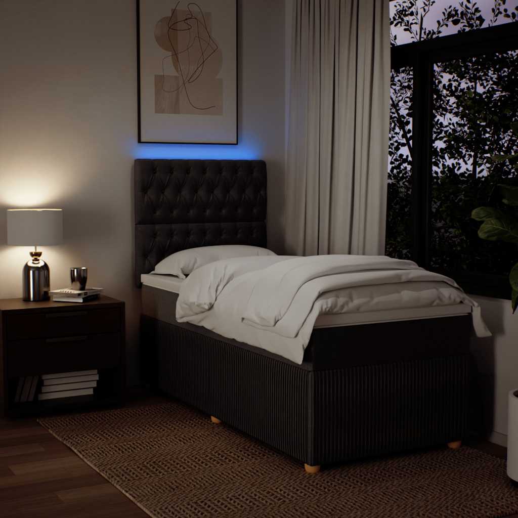 Box Spring Postel S Matrací Tmavě Hnědá 100 X 200 Cm Textil