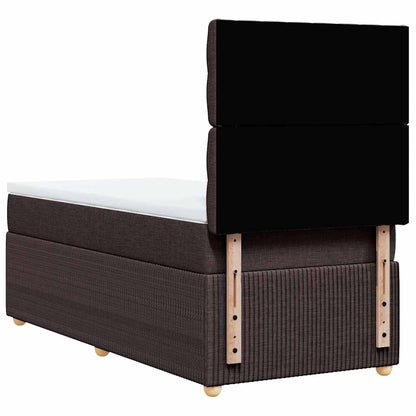 Box Spring Postel S Matrací Tmavě Hnědá 100 X 200 Cm Textil