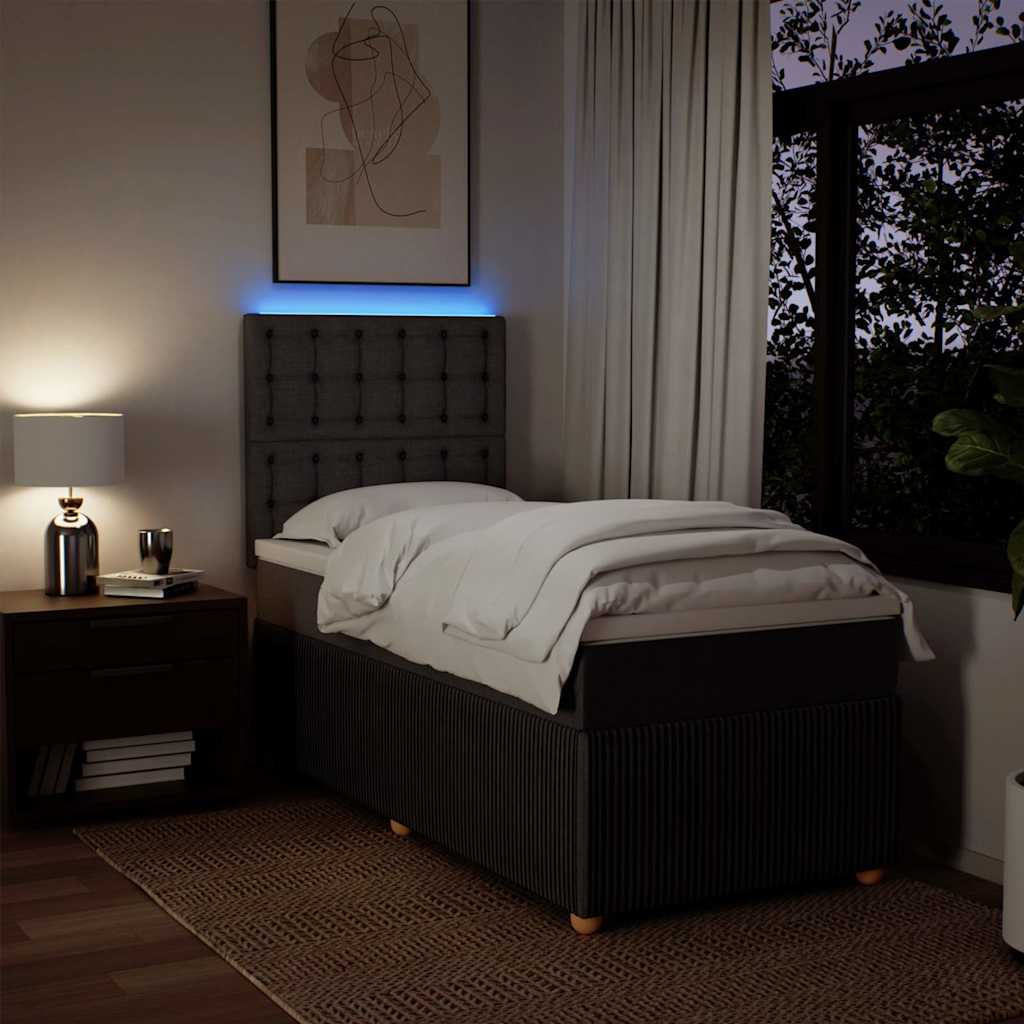 Box Spring Postel S Matrací Tmavě Hnědá 100 X 200 Cm Textil