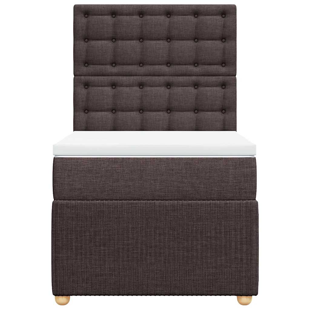 Box Spring Postel S Matrací Tmavě Hnědá 100 X 200 Cm Textil