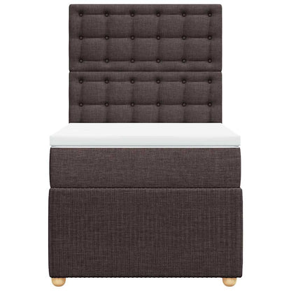Box Spring Postel S Matrací Tmavě Hnědá 100 X 200 Cm Textil