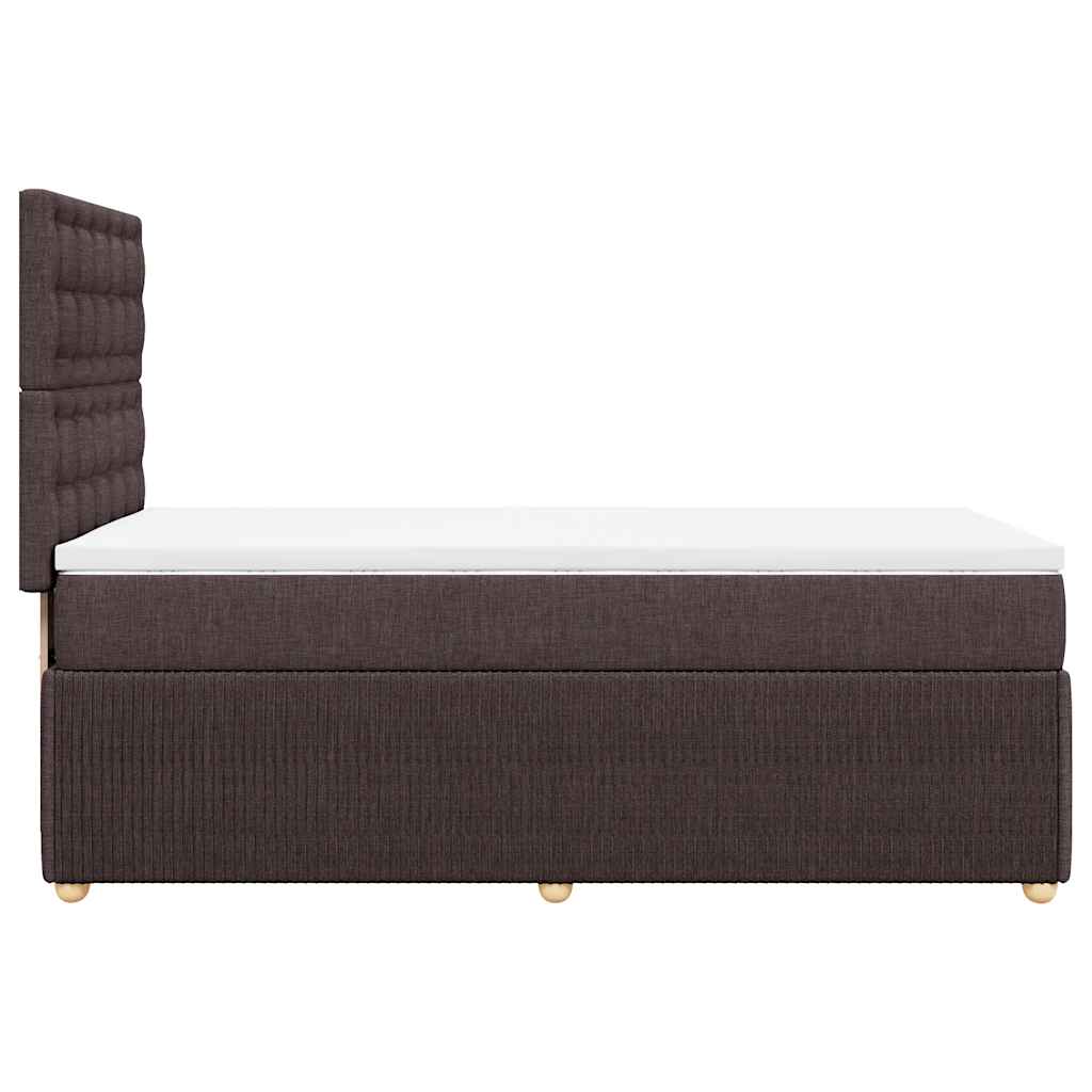 Box Spring Postel S Matrací Tmavě Hnědá 100 X 200 Cm Textil