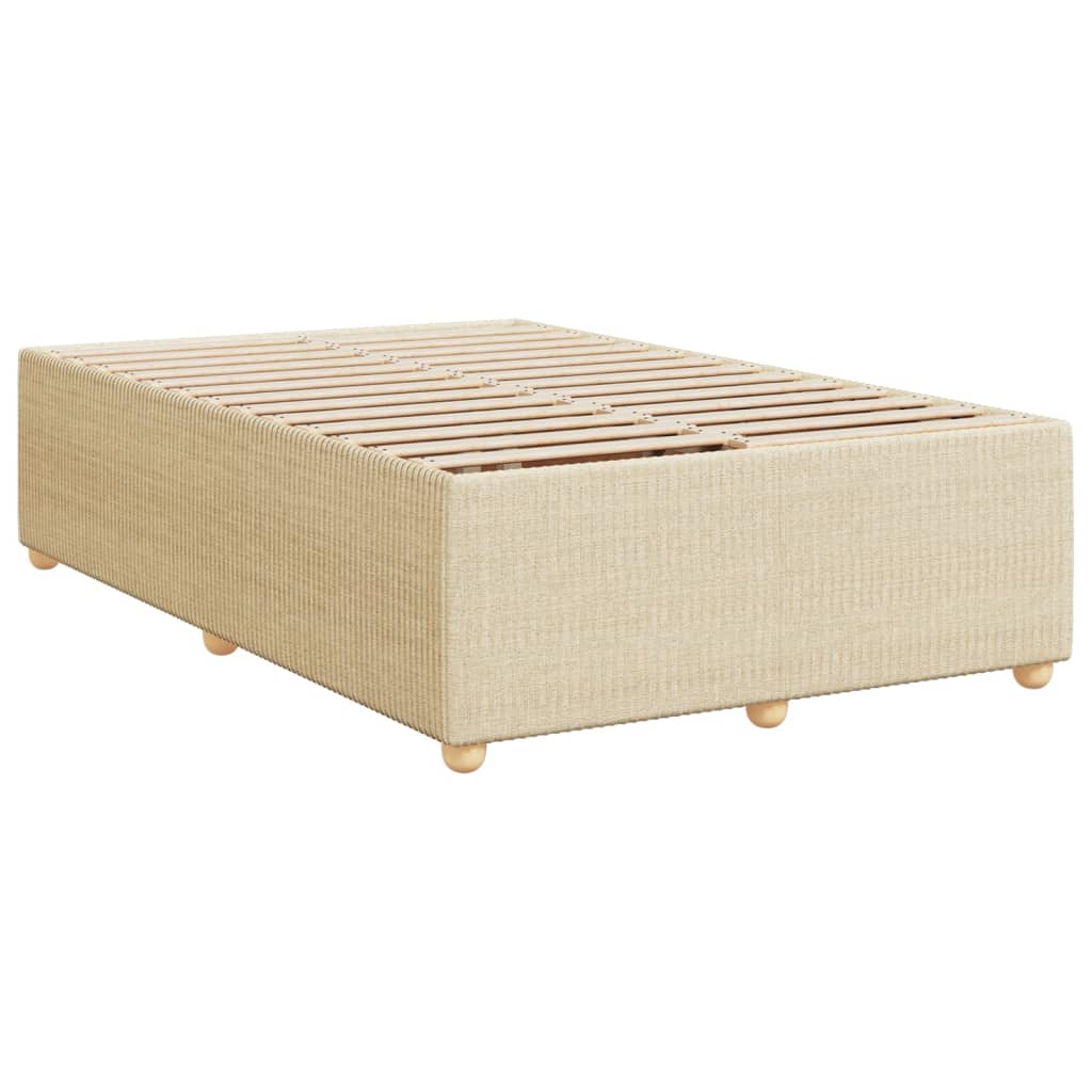 Box Spring Postel S Matrací Textil Krémová