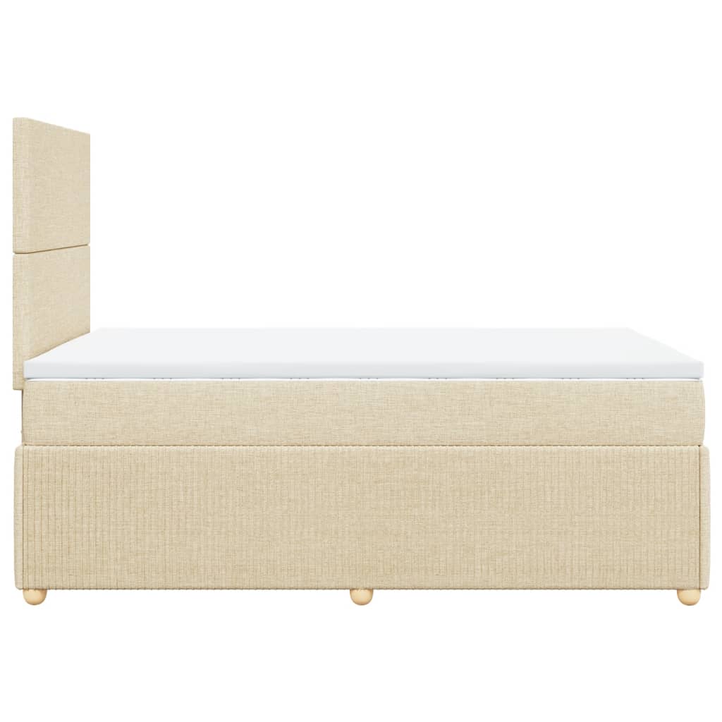 Box Spring Postel S Matrací Textil Krémová