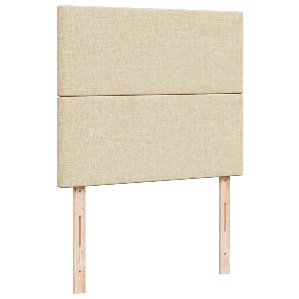 Box Spring Postel S Matrací Textil Krémová