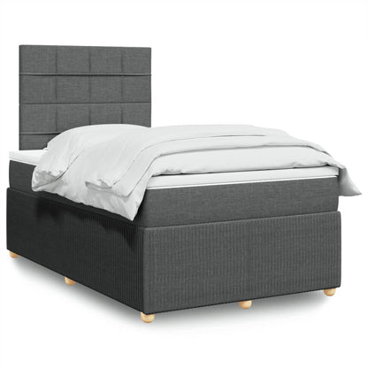 Box Spring Postel S Matrací Textil Tmavě Šedá