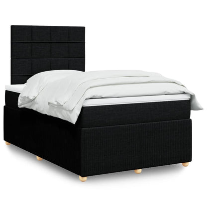 Box Spring Postel S Matrací Černá Textil Černá