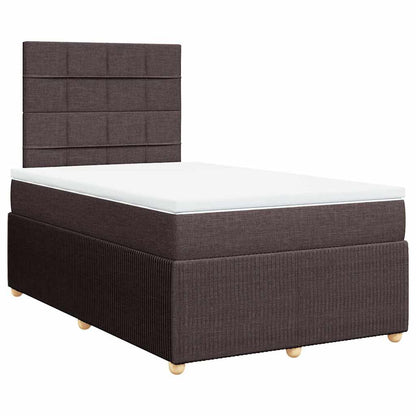 Box Spring Postel S Matrací Textil Tmavě Hnědá