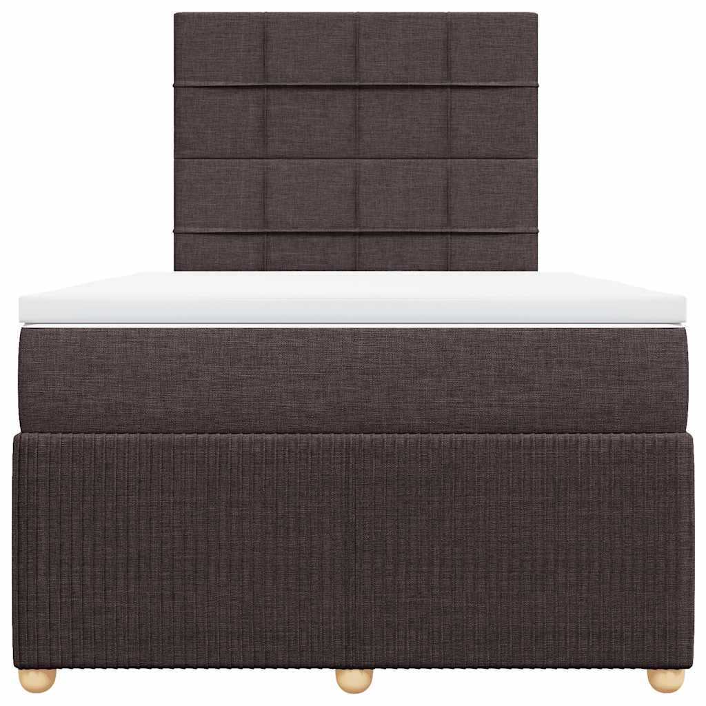 Box Spring Postel S Matrací Textil Tmavě Hnědá