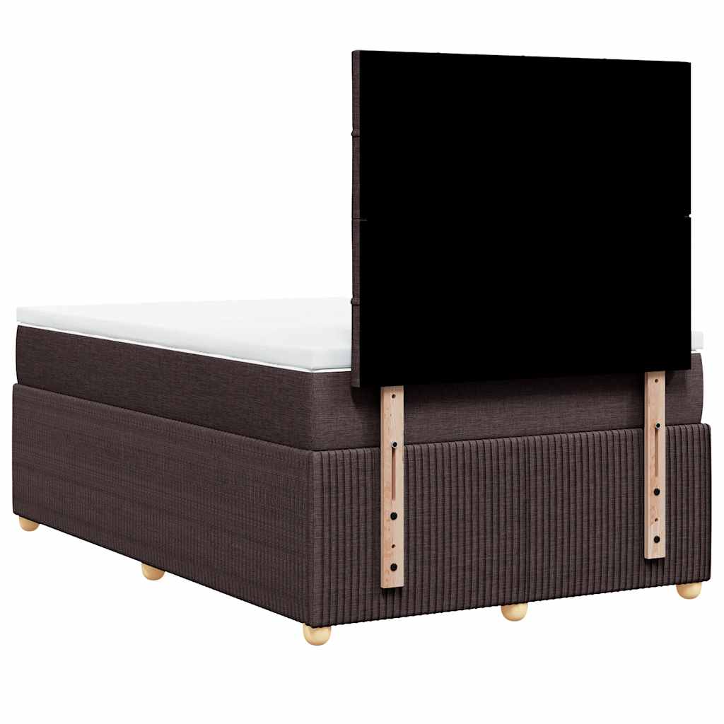 Box Spring Postel S Matrací Textil Tmavě Hnědá