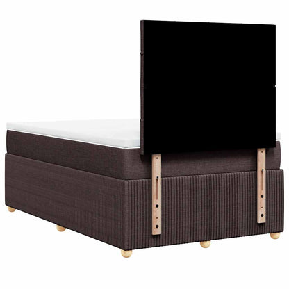 Box Spring Postel S Matrací Textil Tmavě Hnědá
