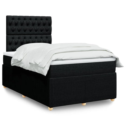 Box Spring Postel S Matrací Černá Textil Černá