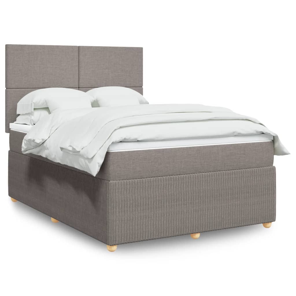 Box Spring Postel S Matrací Textil Taupe