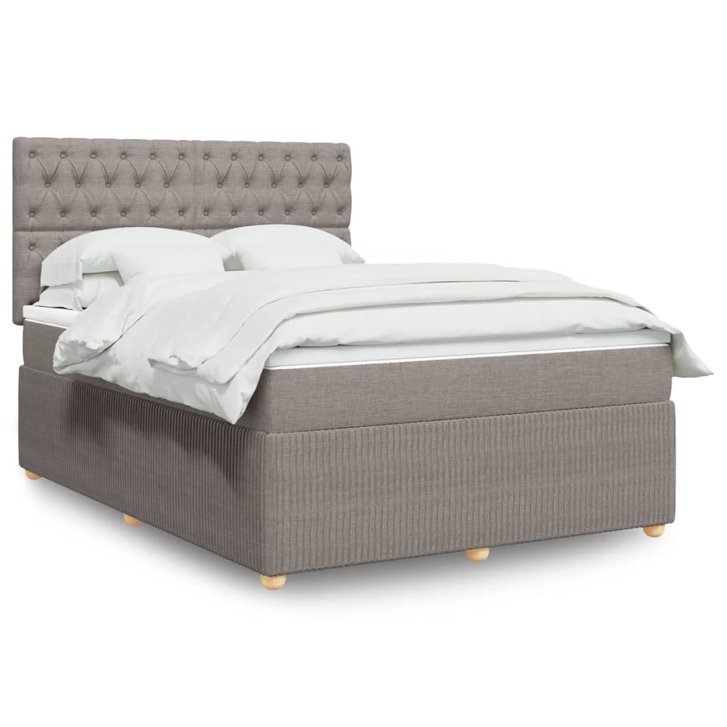 Box Spring Postel S Matrací Textil Taupe