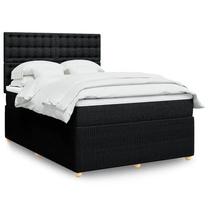 Box Spring Postel S Matrací Černá Textil Černá