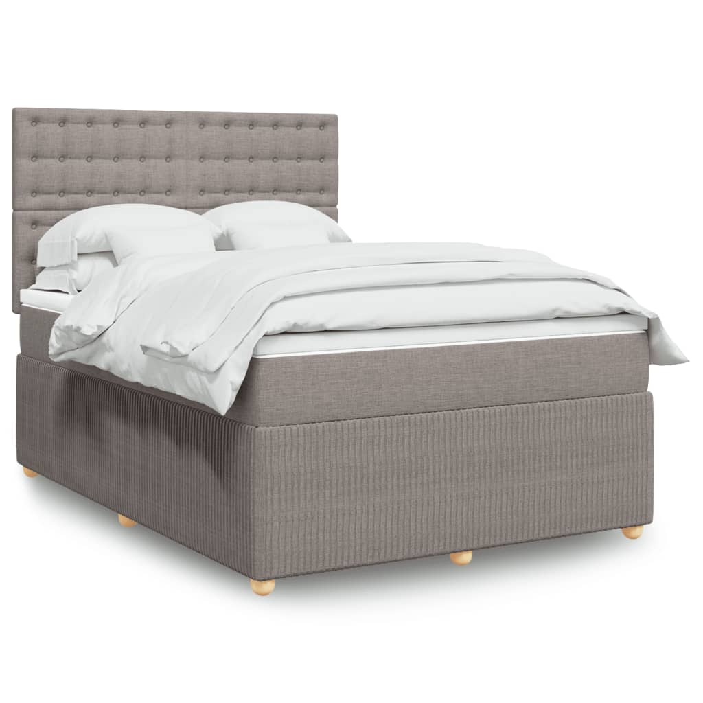 Box Spring Postel S Matrací Textil Taupe
