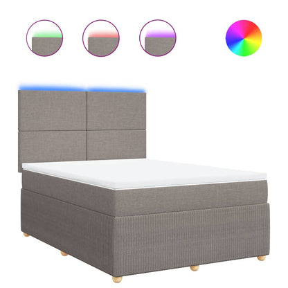 Box Spring Postel S Matrací Textil Taupe