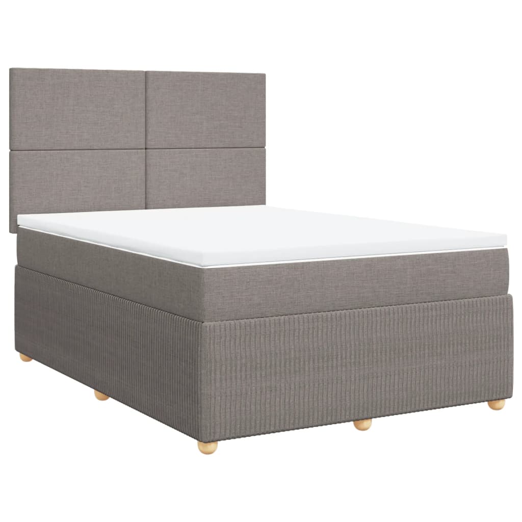 Box Spring Postel S Matrací Textil Taupe