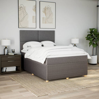 Box Spring Postel S Matrací Textil Taupe