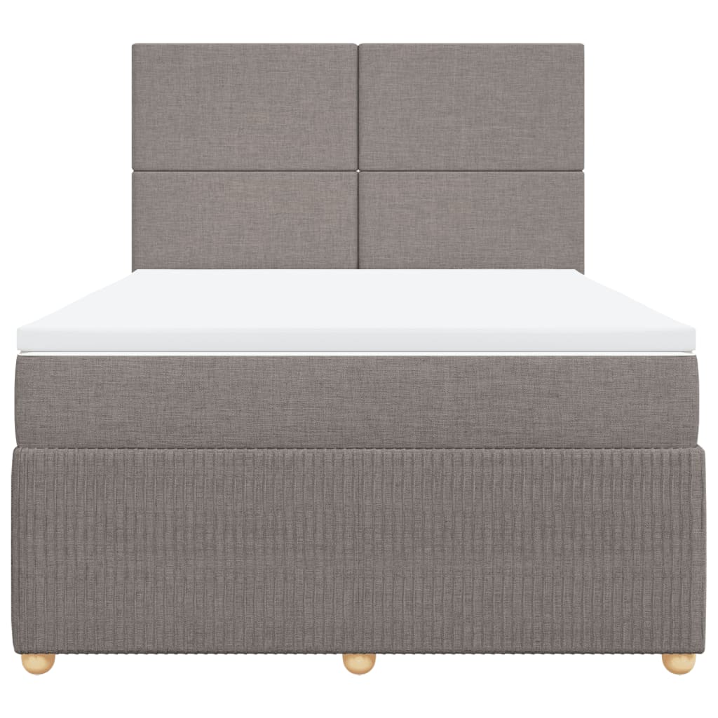 Box Spring Postel S Matrací Textil Taupe