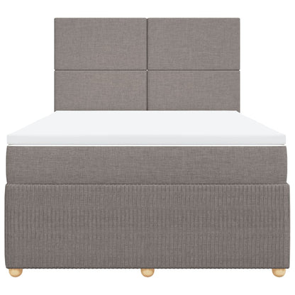 Box Spring Postel S Matrací Textil Taupe