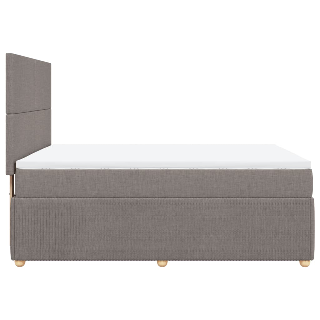 Box Spring Postel S Matrací Textil Taupe