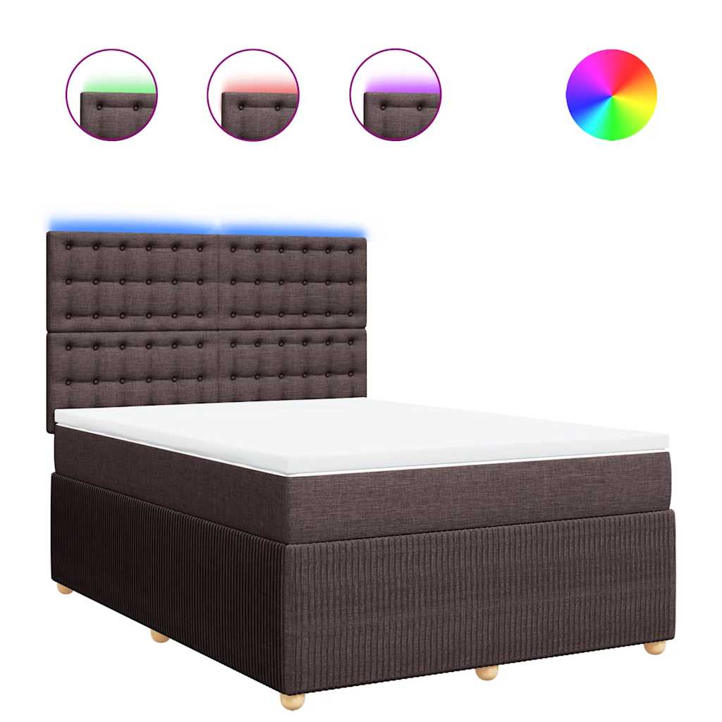 Box Spring Postel S Matrací Tmavě Hnědá 160X200 Cm Textil