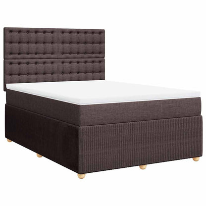 Box Spring Postel S Matrací Tmavě Hnědá 160X200 Cm Textil