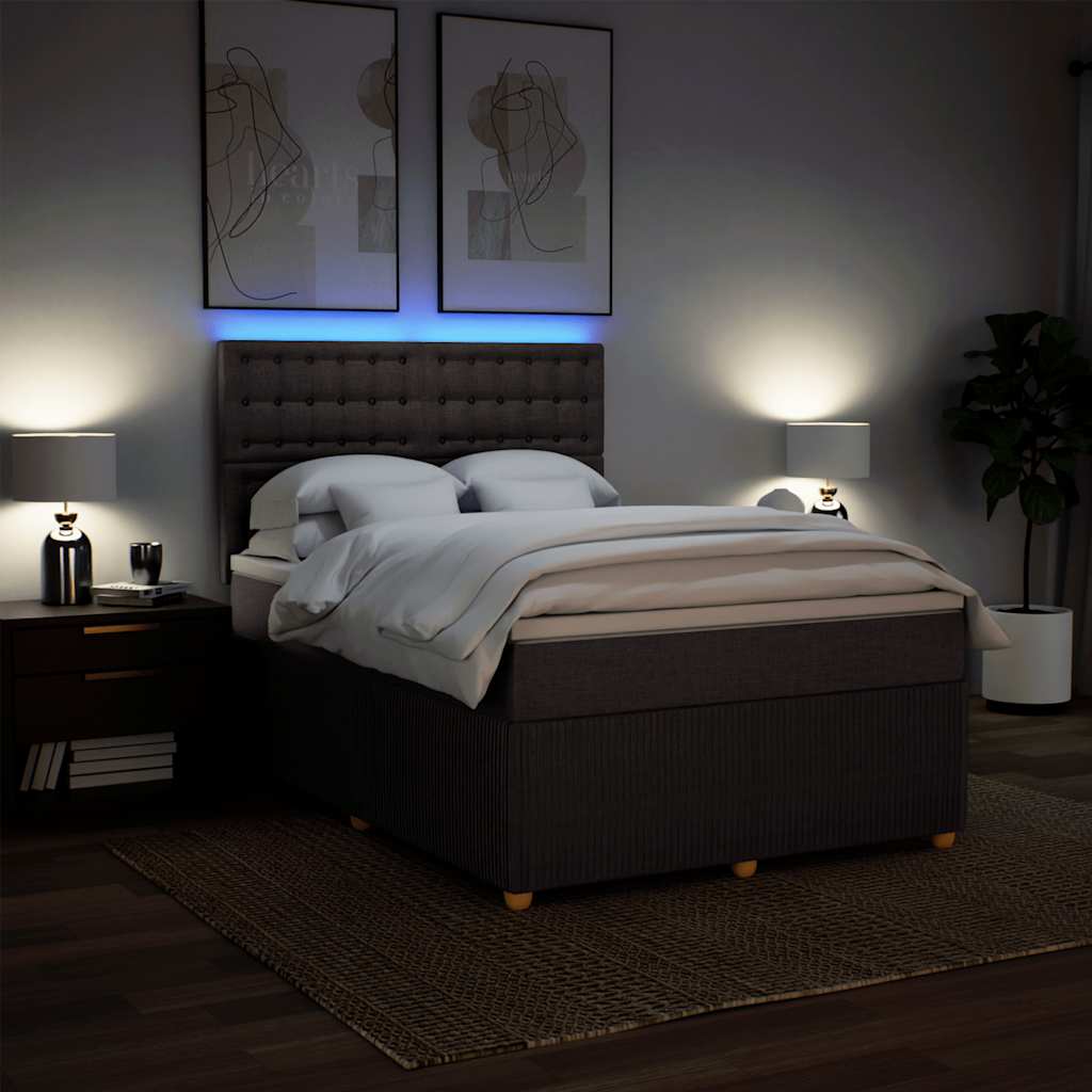 Box Spring Postel S Matrací Tmavě Hnědá 160X200 Cm Textil
