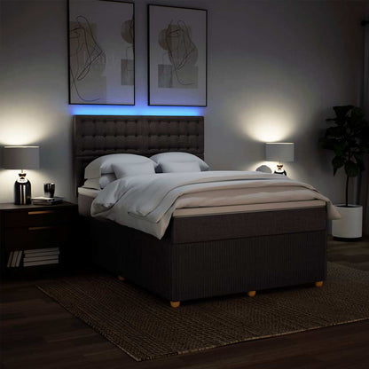 Box Spring Postel S Matrací Tmavě Hnědá 160X200 Cm Textil