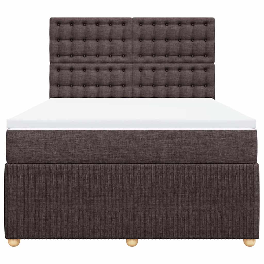 Box Spring Postel S Matrací Tmavě Hnědá 160X200 Cm Textil