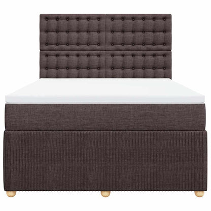 Box Spring Postel S Matrací Tmavě Hnědá 160X200 Cm Textil