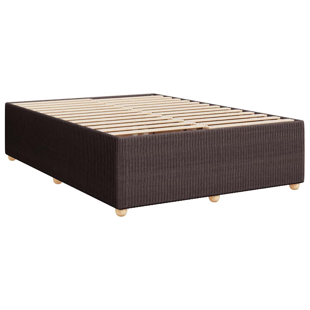 Box Spring Postel S Matrací Tmavě Hnědá 160X200 Cm Textil
