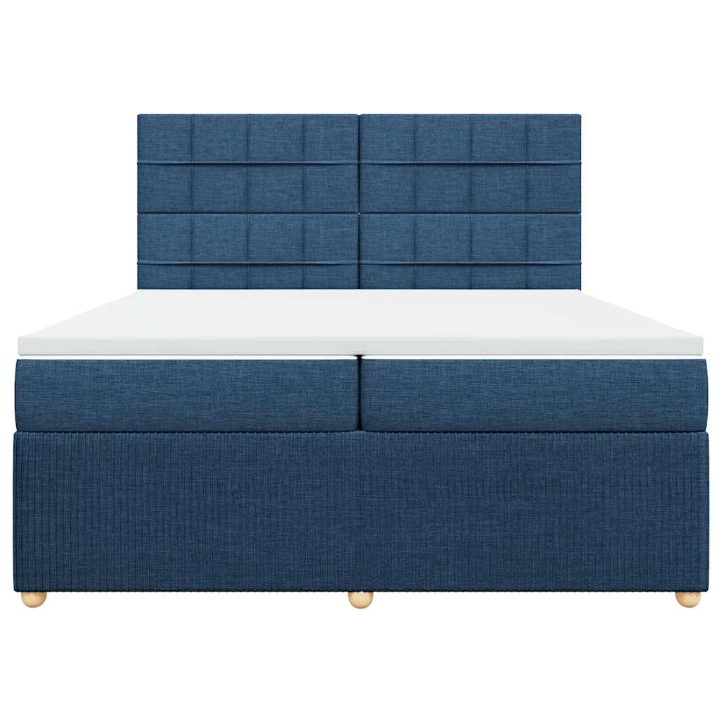 Box Spring Postel S Matrací Modrá 200X200 Cm Textil