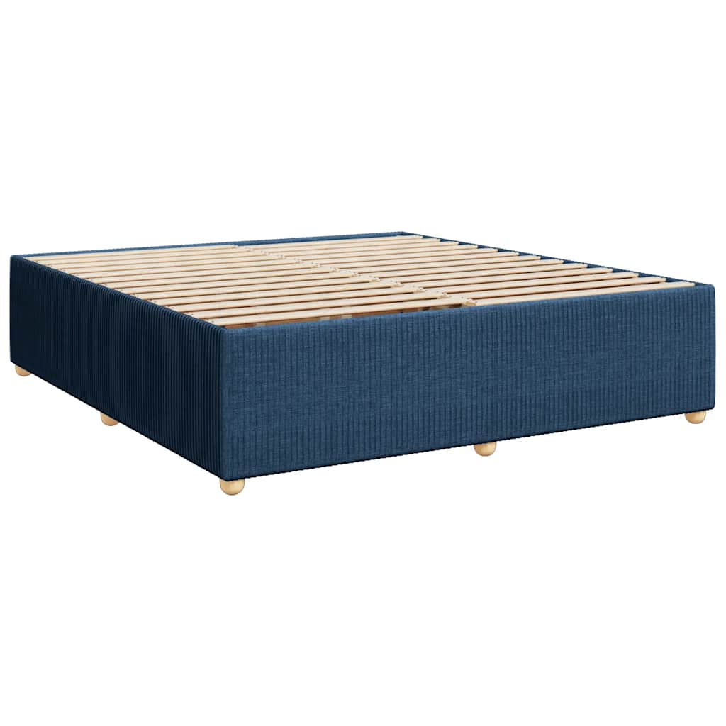 Box Spring Postel S Matrací Modrá 200X200 Cm Textil