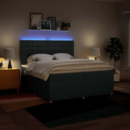 Box Spring Postel S Matrací Modrá 200X200 Cm Textil