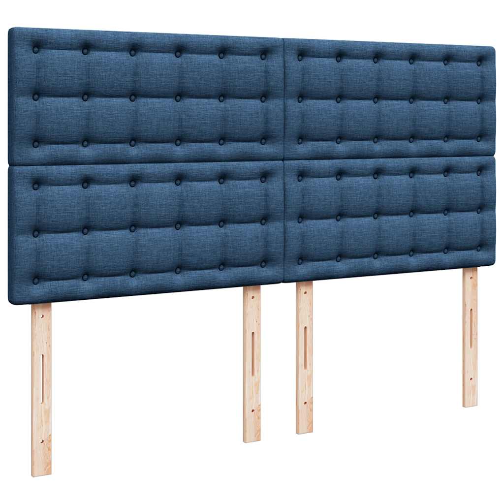 Box Spring Postel S Matrací Modrá 200X200 Cm Textil