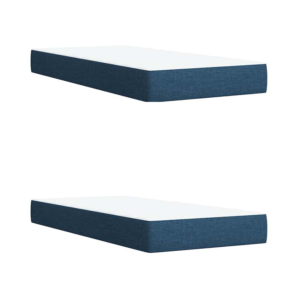 Box Spring Postel S Matrací Modrá 200X200 Cm Textil