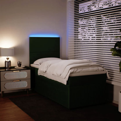 Box Spring Postel S Matrací Samet Tmavě Zelená
