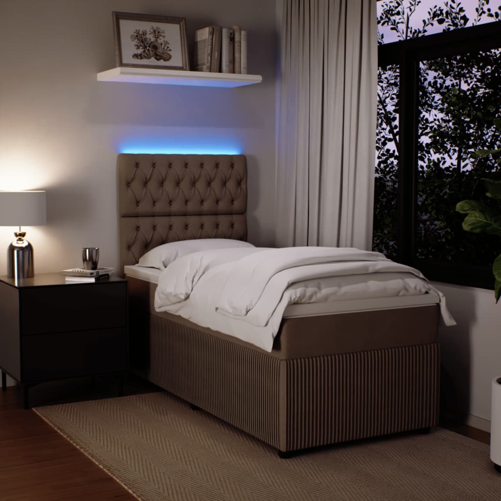 Box Spring Postel S Matrací Samet Světle Šedá