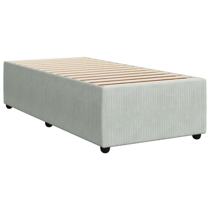 Box Spring Postel S Matrací Samet Světle Šedá