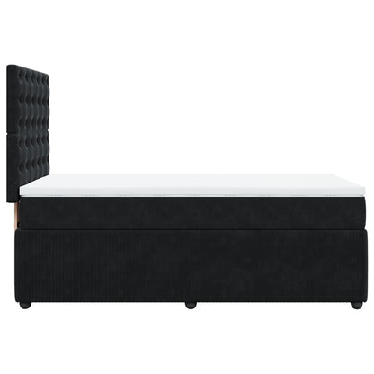 Box Spring Postel S Matrací Černá Samet Černá