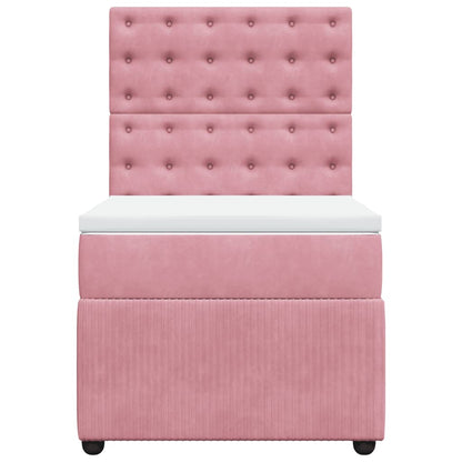 Box Spring Postel S Matrací Samet Růžová