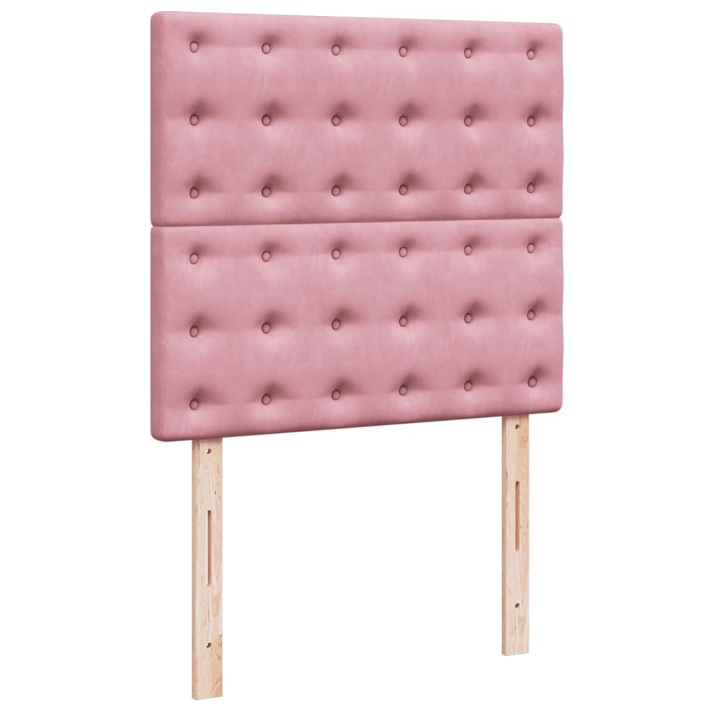 Box Spring Postel S Matrací Samet Růžová