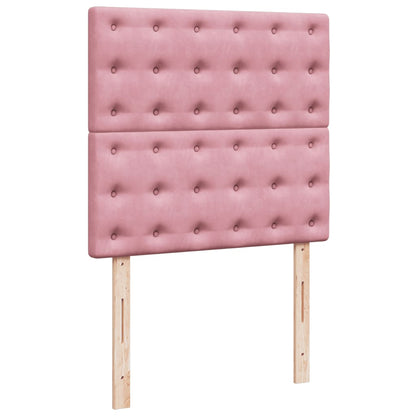 Box Spring Postel S Matrací Samet Růžová